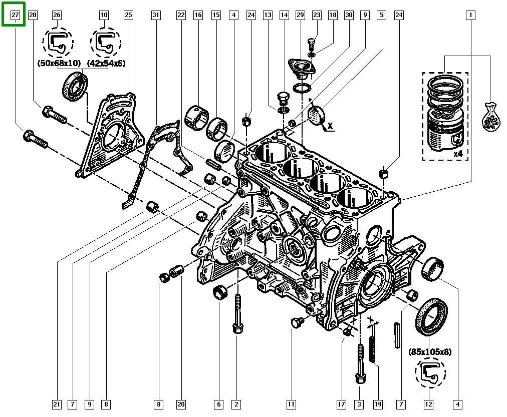 Parafuso Tampa Apoiadora Virabrequim Renault Kangoo - 7703002704 - Imagem 4