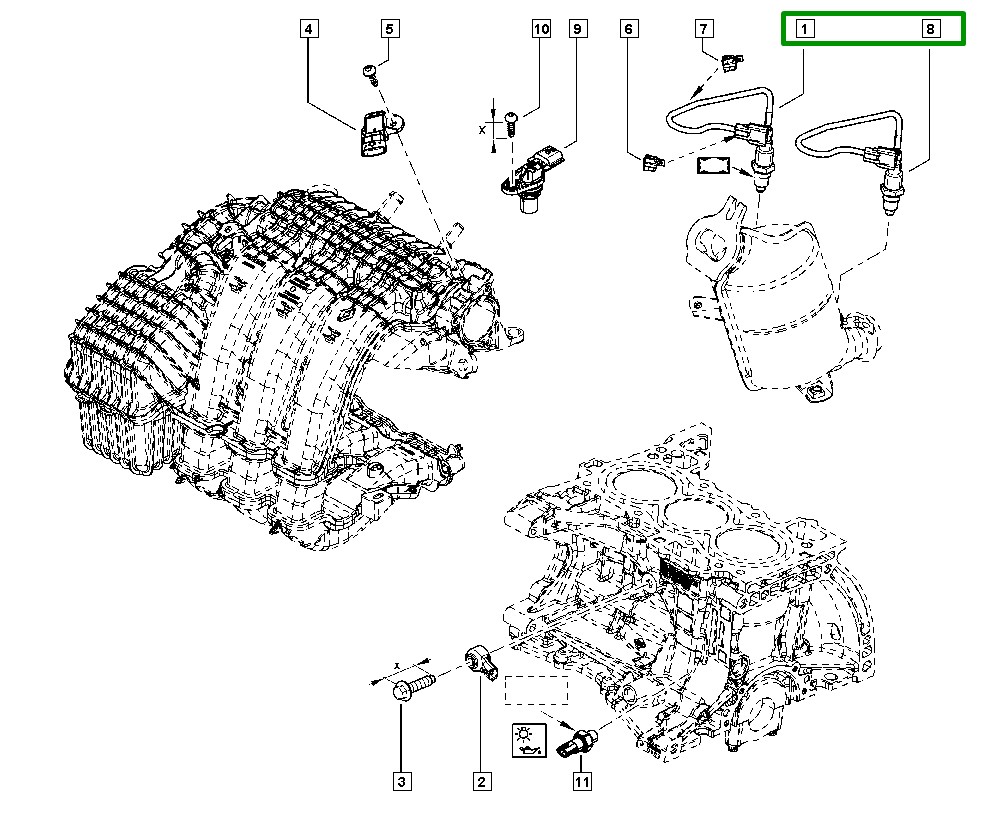 Sonda Lambda Pré E Pós Catalisador Renault Logan Sandero II – 226A40319R - Imagem 4