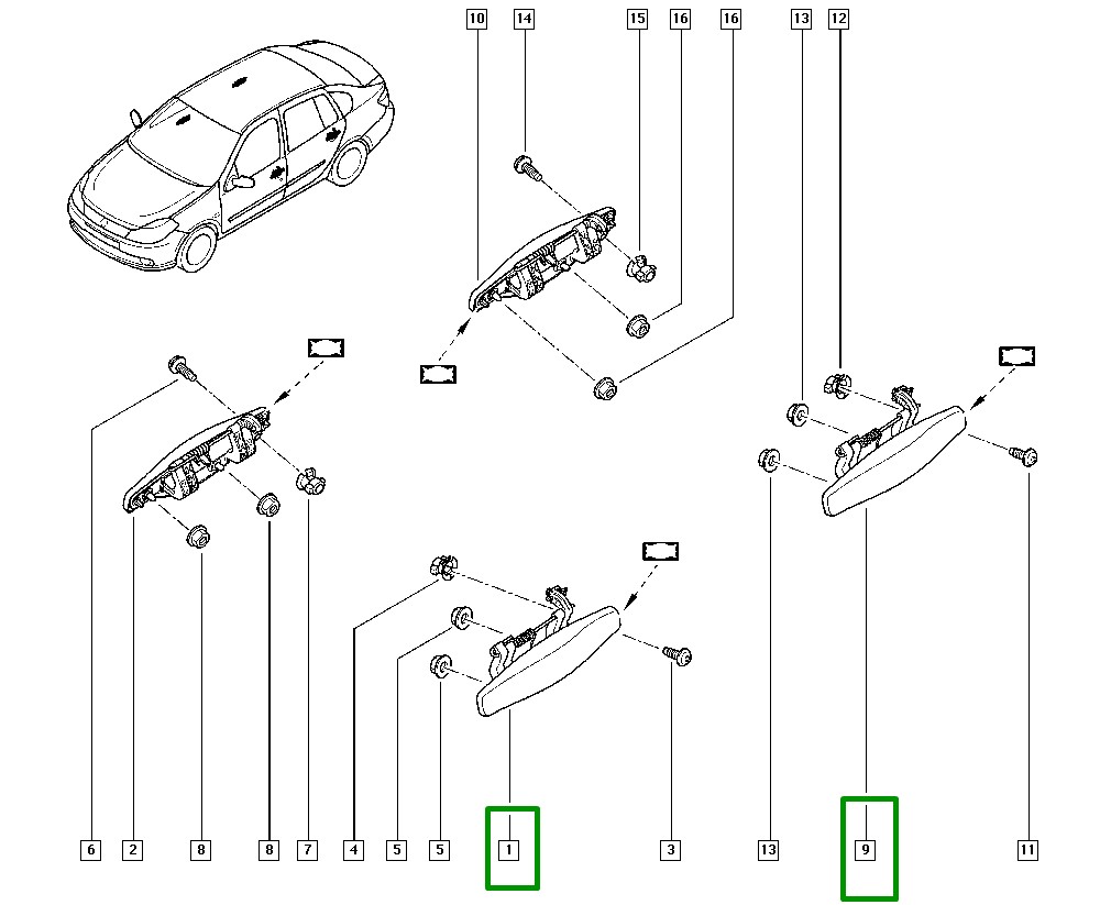 Maçaneta Externa Porta DT Esquerda Renault Logan Sandero I - 806079755r - Imagem 5