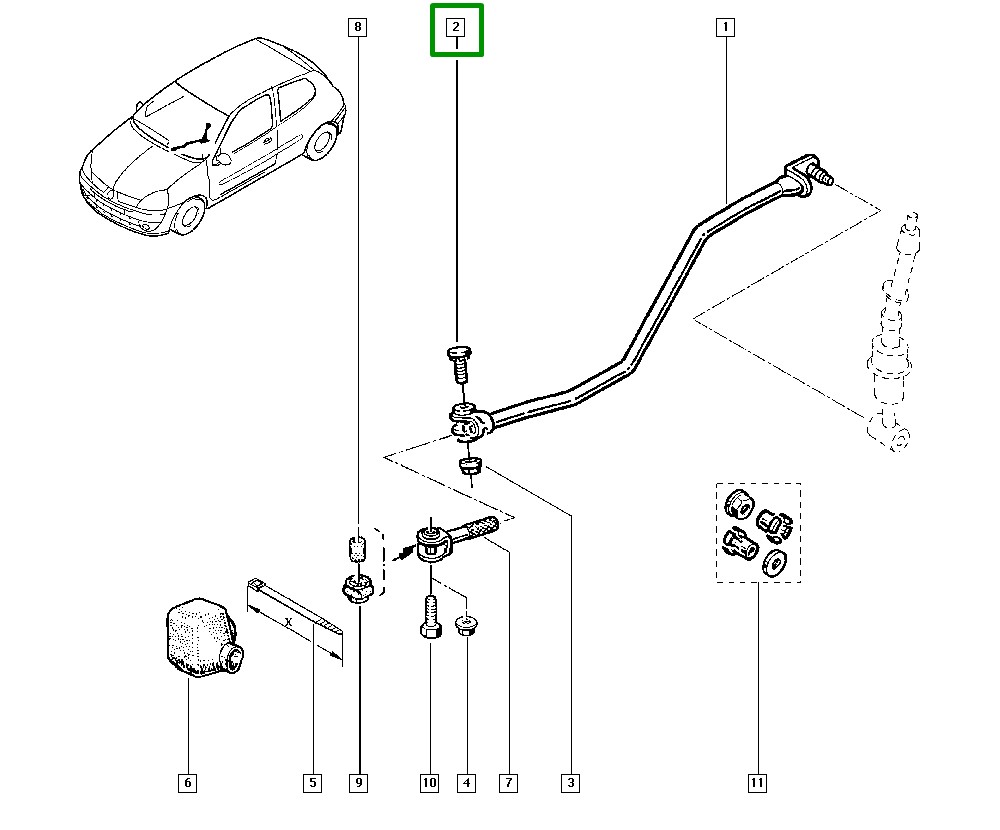 Parafuso de Aço M8 Haste Setora de Marcha Renault Clio II - 7703010046 - Imagem 5