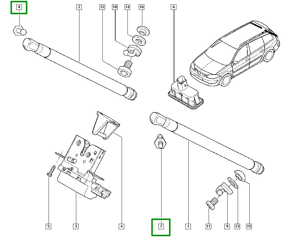 Parafuso de Aço M8 Suporte Amortecedor Tampa Traseira Renault Megane II - 8200719624 - Imagem 3