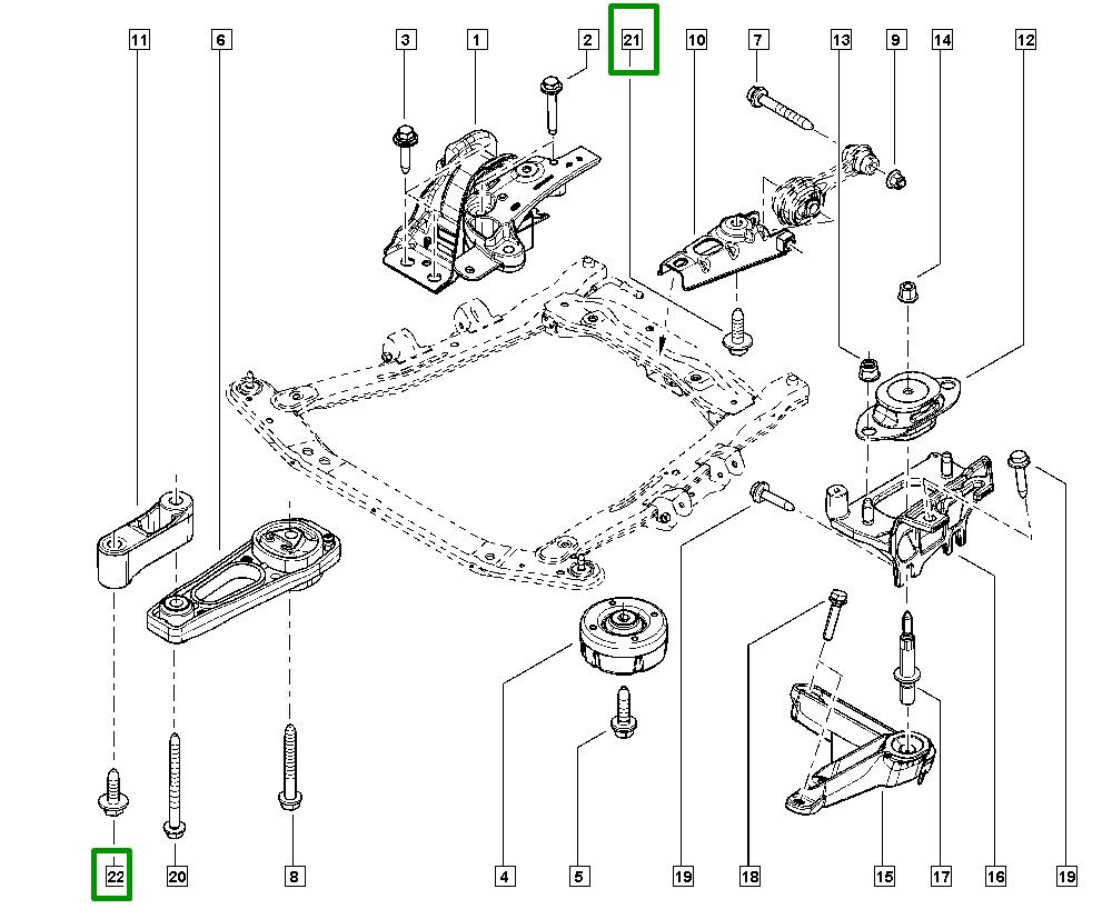 Parafuso de Aço Suporte M14x150x45 Motor Renault Duster - 7703602329 - Imagem 3