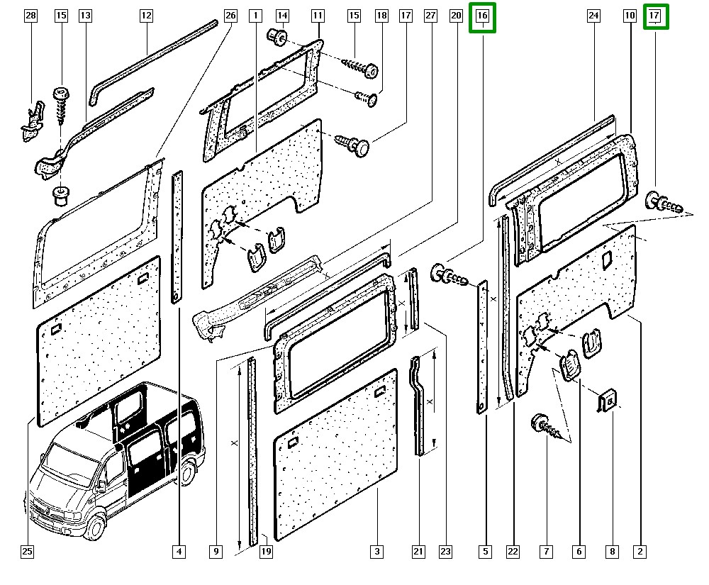 Presilha Plastica Forração  Interna Renault Master II - 8200069173 - Imagem 3