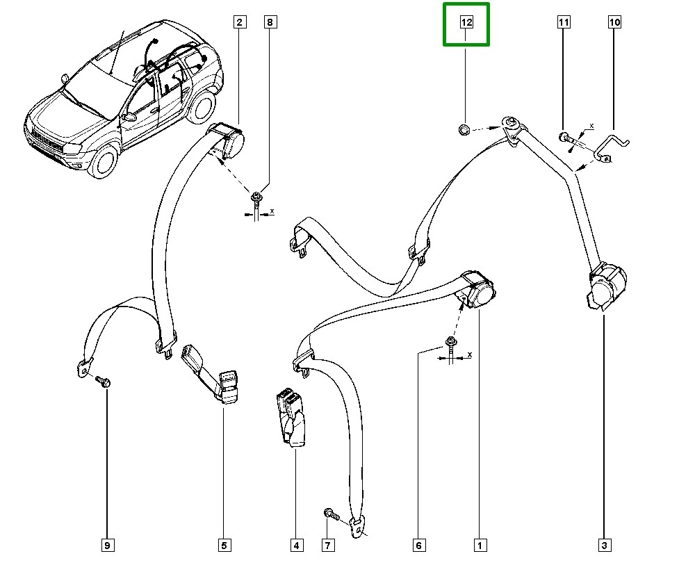 Protetor Plastico Parafuso Cinto de Segurança Renault Duster - 8200245140 - Imagem 4