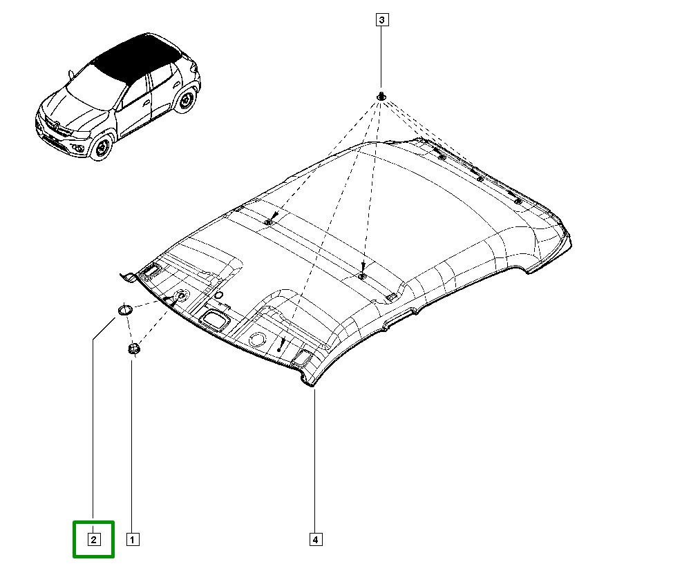 Suporte Plastico de Fixação Microfone Forro Teto Renault Duster - 8200544592 - Imagem 3