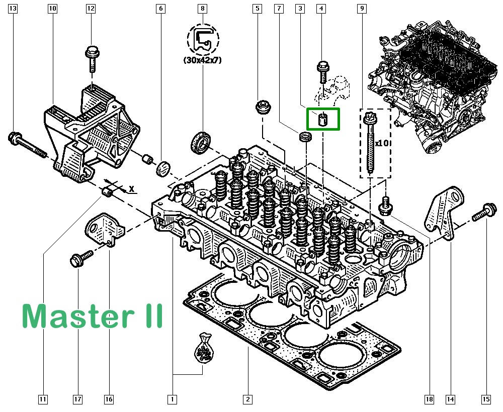 Bucha de Aço Cabeçote Renault Laguna II Master II - 8200594825 - Imagem 2