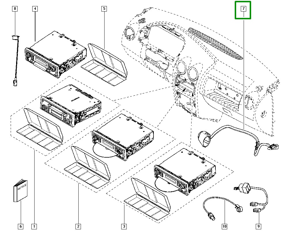 Botão do Volante Controle Midia Parcial Renault Logan Sandero I - 255522215r - Imagem 2