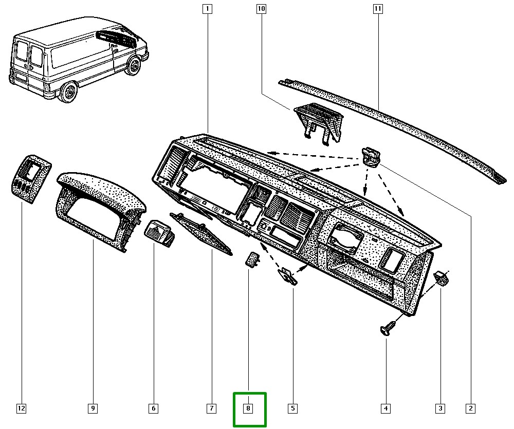 Obturador Painel de Bordo Renault Trafic - 7703074342 - Imagem 3