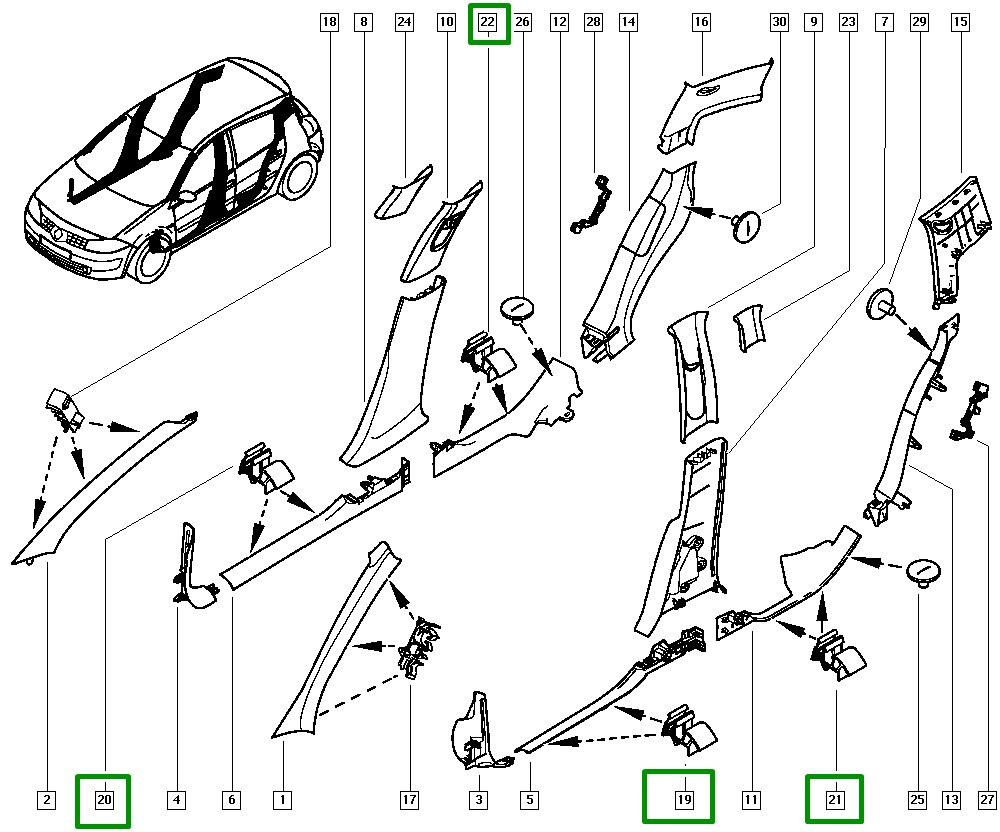 Presilha Plastica Guarnição Peitoral Renault Megane II - 8200100315 - Imagem 3