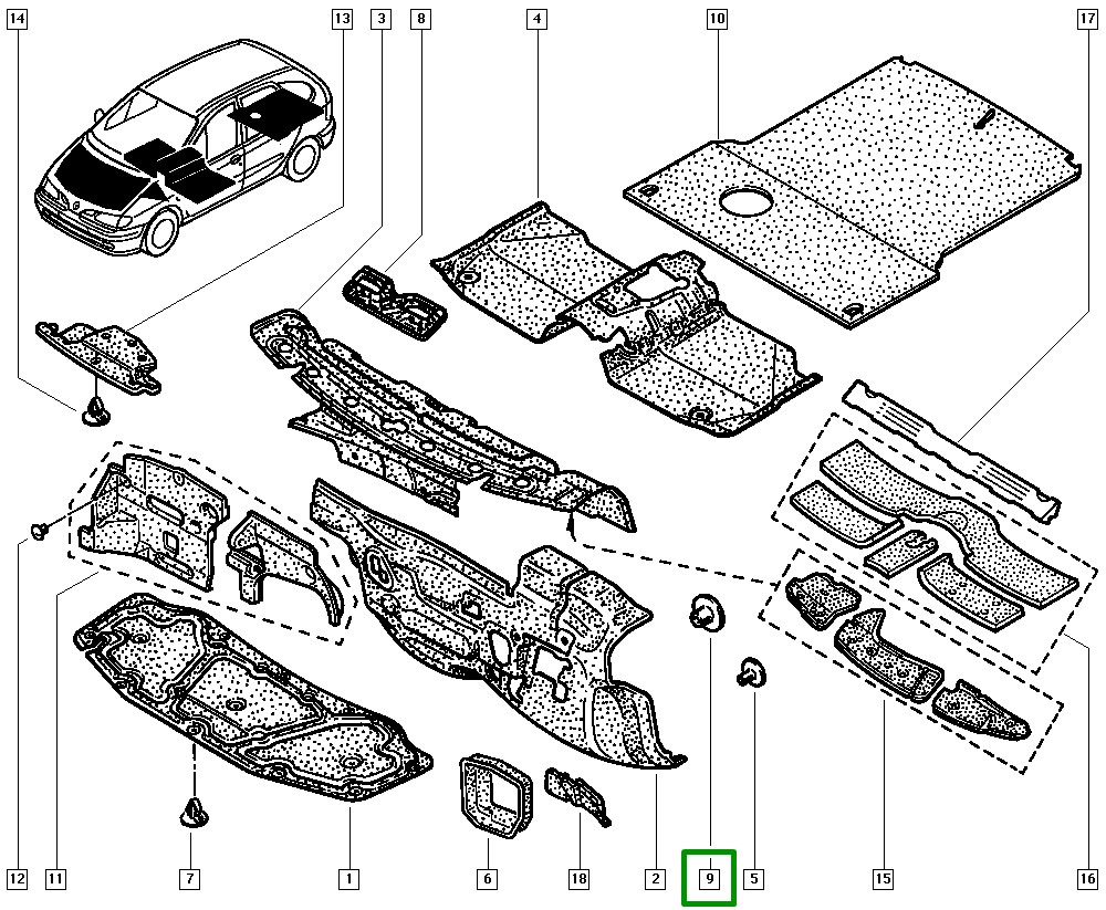 Presilha Plastica Forração Interna Renault Scenic - 7700836252 - Imagem 4