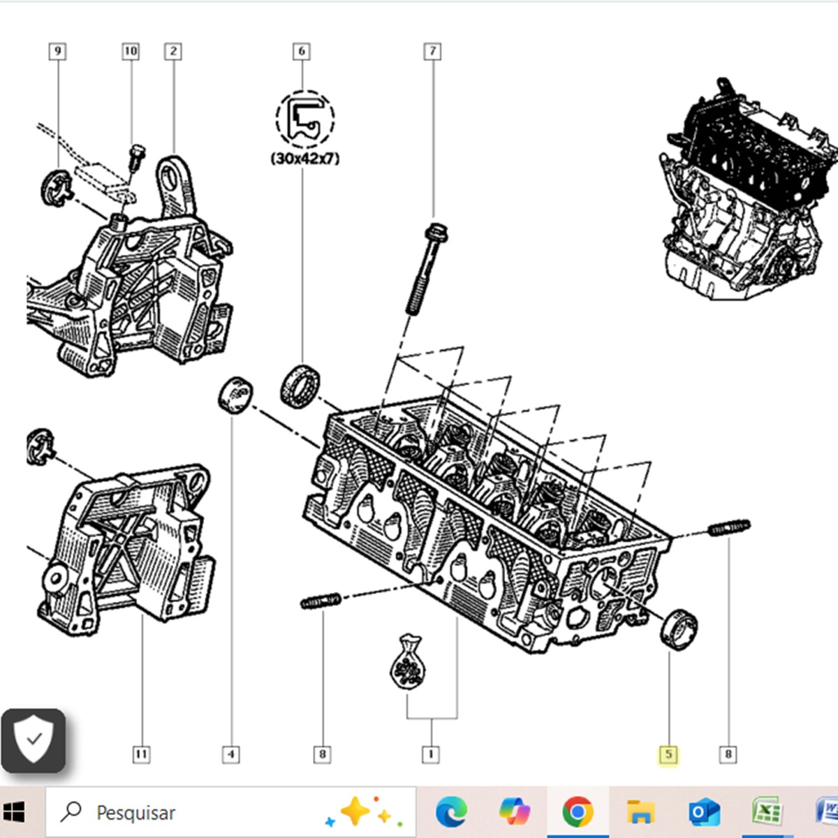 Selo de Aço Traseiro Cabeçote Renault Kangoo - 7703075353 - Imagem 3