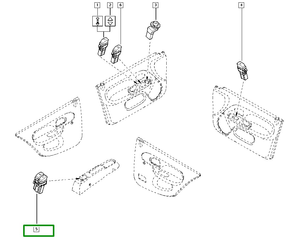 Botão Vidro Eletrico Duplo do Console Renault Clio II - 8200542104 - Imagem 5
