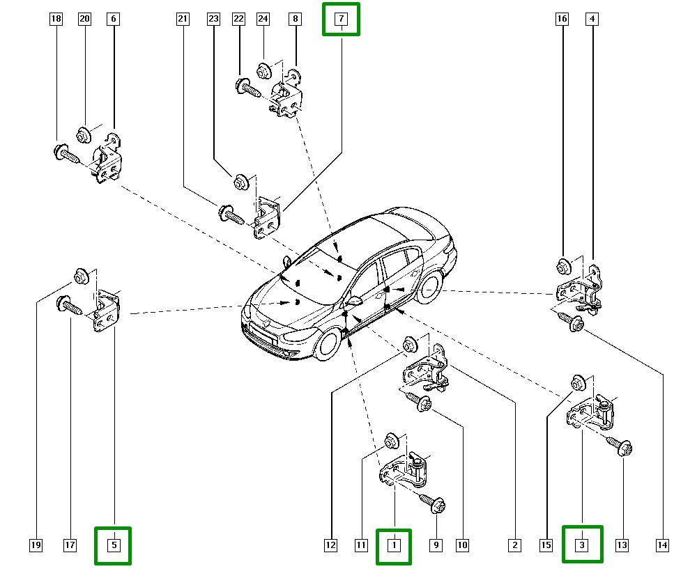 Dobradiça Inferior das Portas Renault Fluence Megane - 804219453R - Imagem 3