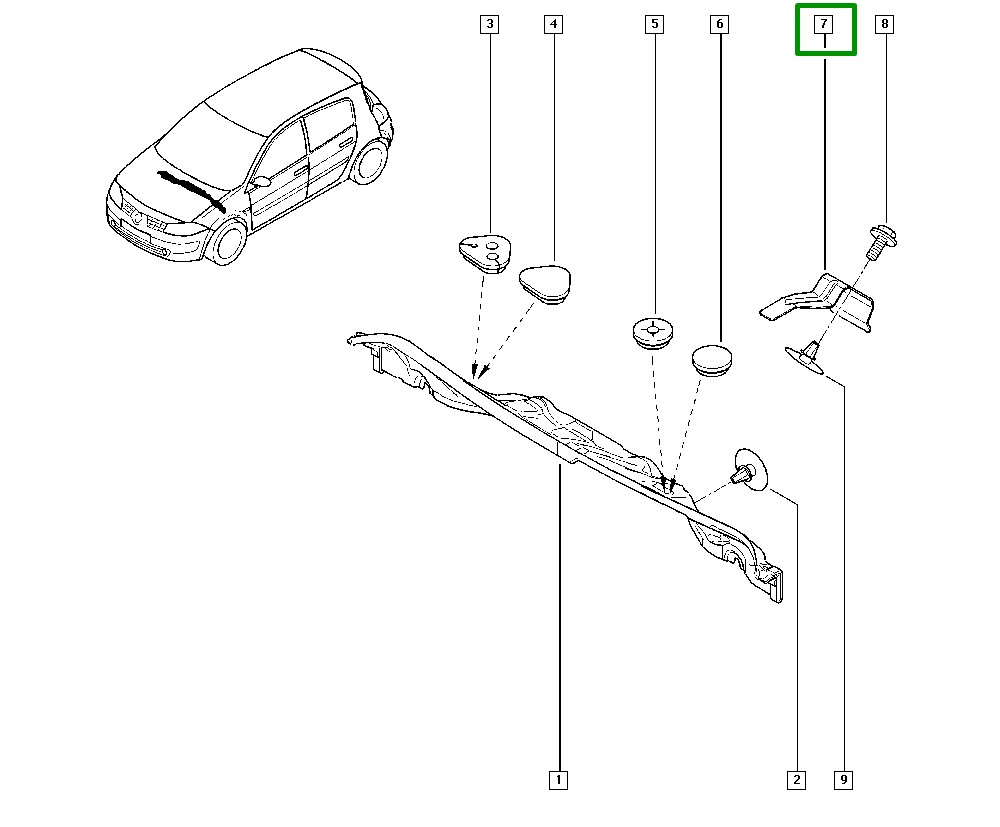 Reforço Central da Caixa de Agua Renault Megane II - 8200638054 - Imagem 2