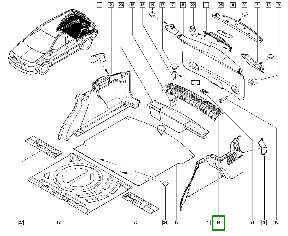 Acabamento Soleira Porta Malas Renault Megane Grand Tour - 8200128494 - Imagem 5