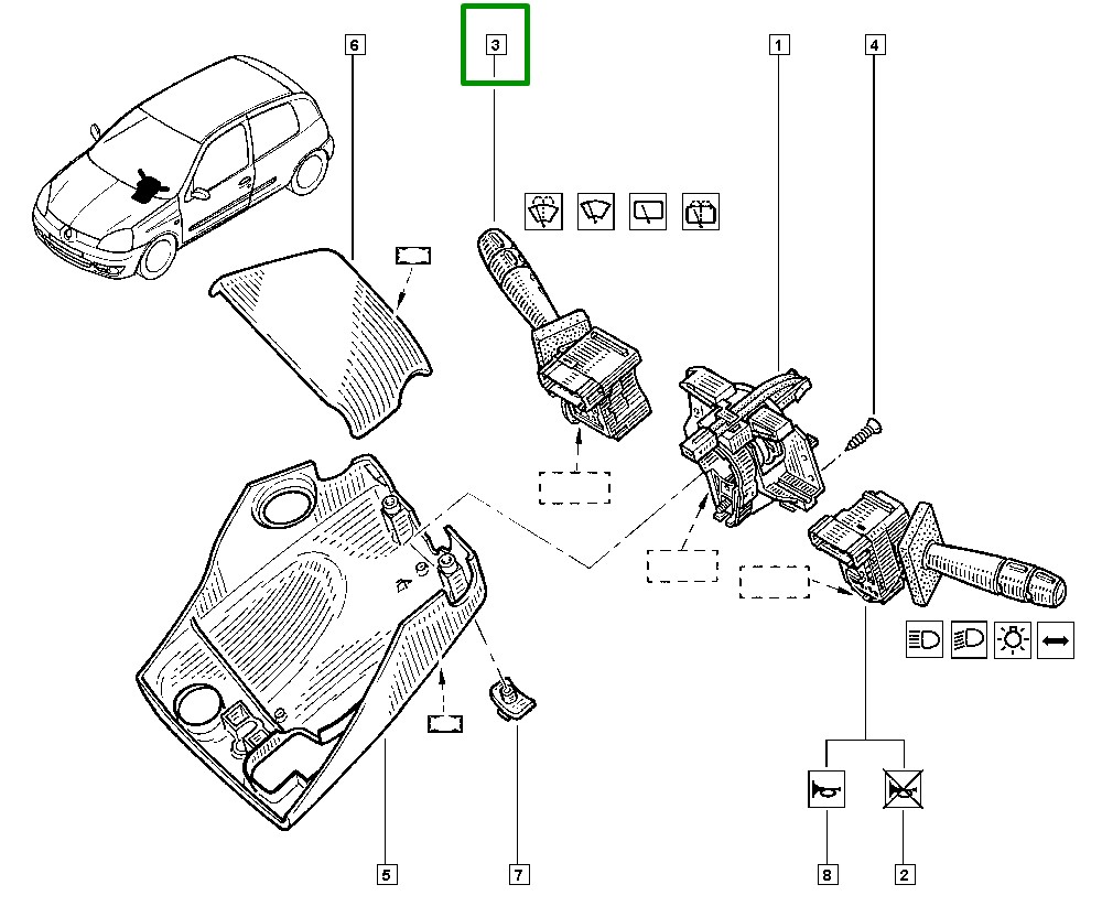 Chave do Limpador Parabrisa Renault Clio - 7701064227 - Imagem 6