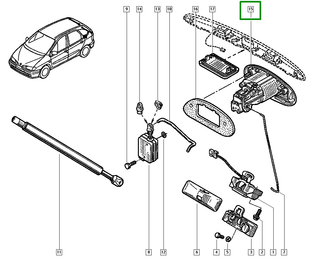 Atuador Eletrico Fechadura Tampa Traseira Renault Scenic - 7700435694 - Imagem 3