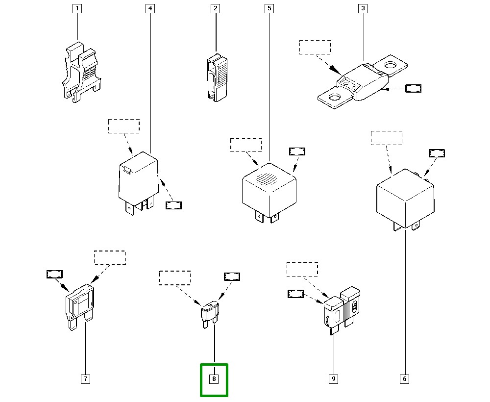 Fusivel 12v 20a Tensão Inferior a 1000v Renault Kangoo II - 7700410576 - Imagem 2