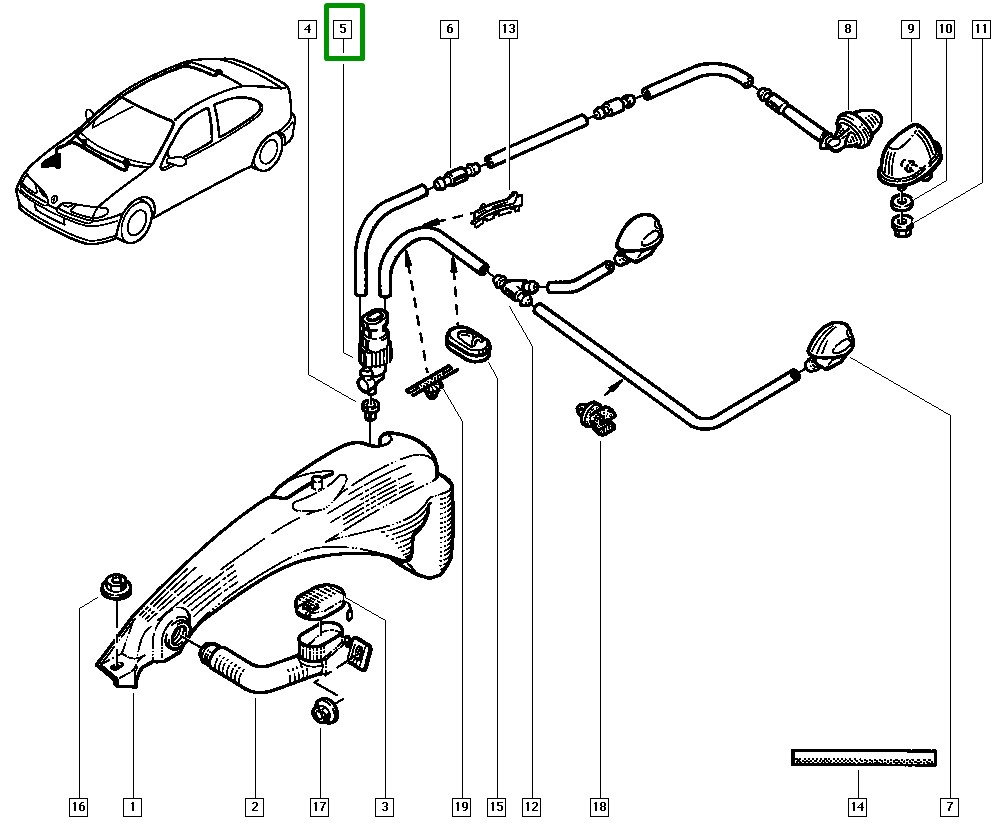 Motor Esguicho Limpador Parabrisa Renault Megane - 7700430702 - Imagem 3