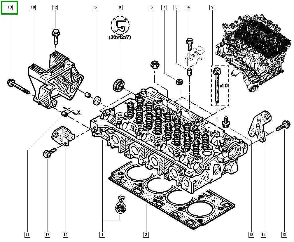 Parafuso de Aço Suporte Cabeçote Renault Master II - 7703002687 - Imagem 2