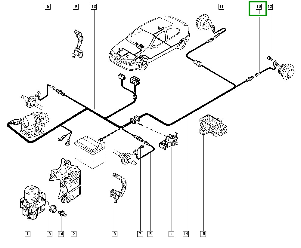 Sensor de Velocidade ABS Roda Traseira Esquerda Renault Megane - 7700832776 - Imagem 4