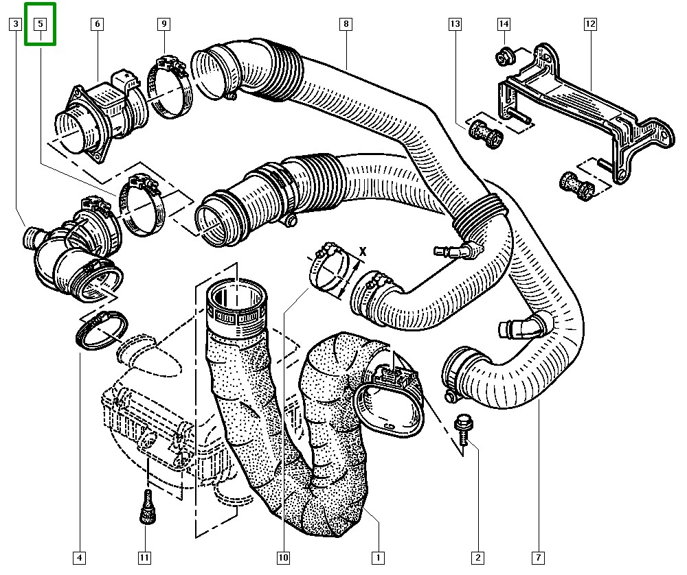 Abraçadeira de Aço Inox 70-90 Mangueira Filtro AR Renault Kangoo II - 7703083435 - Imagem 2