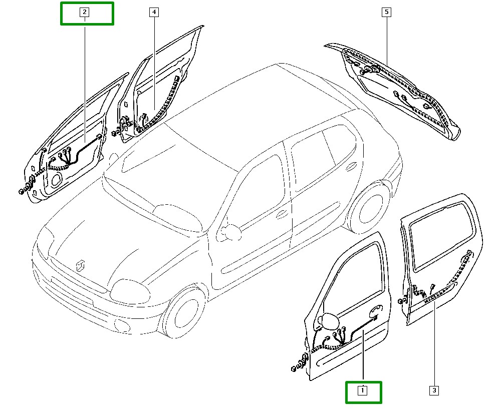 Boracha Passa Fio com Chicote Portas Dianteiras Renault Clio II - 7700435366 - Imagem 2