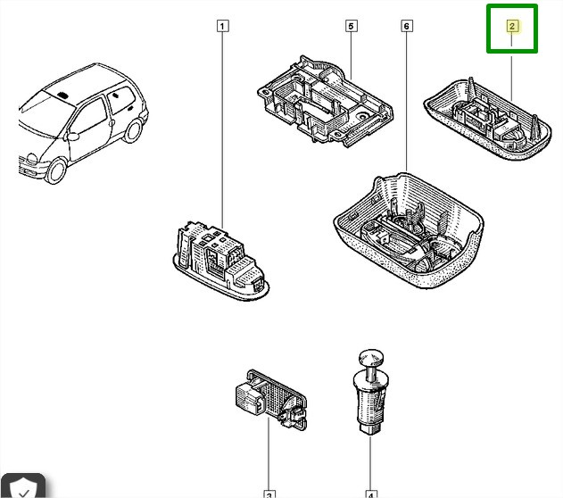 Luz Iluminação do Teto TRW Renault Twingo - 7701039773 - Imagem 4