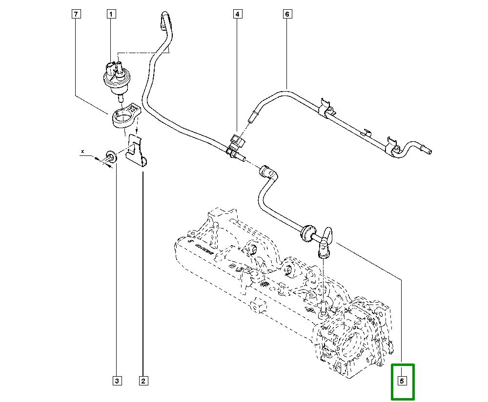 Mangueira TBI Valvula Canister Renault Megane III - 8200862774 - Imagem 3