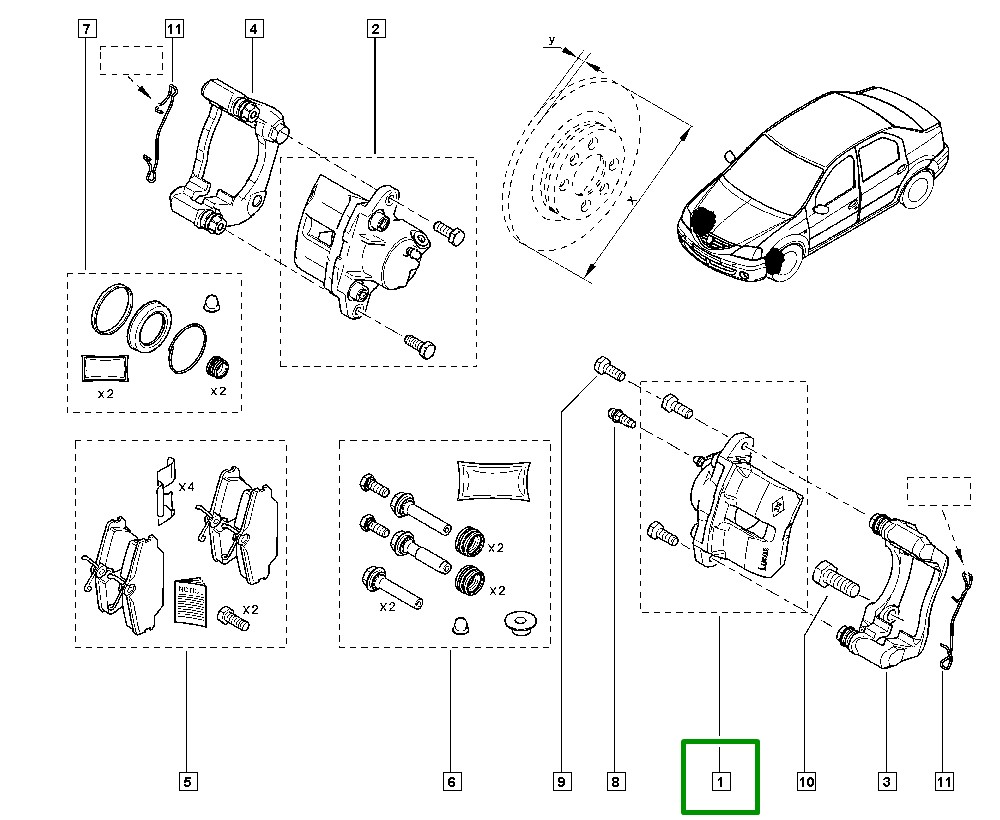 Pinça de Freio Dianteira Esquerda Renault Logan Sandero - 410119288r - Imagem 4