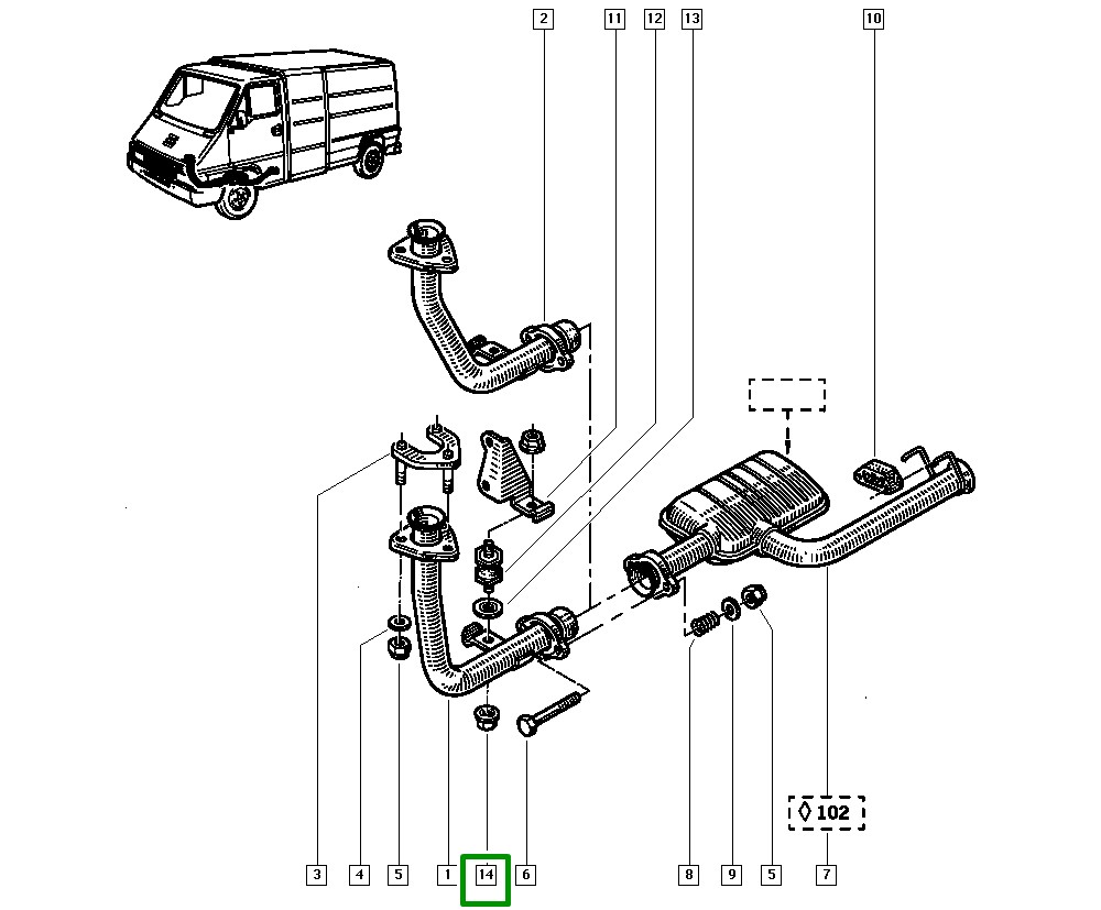 Porca de Aço M8-10 Escapamento Renault Master I - 7703033025 - Imagem 3