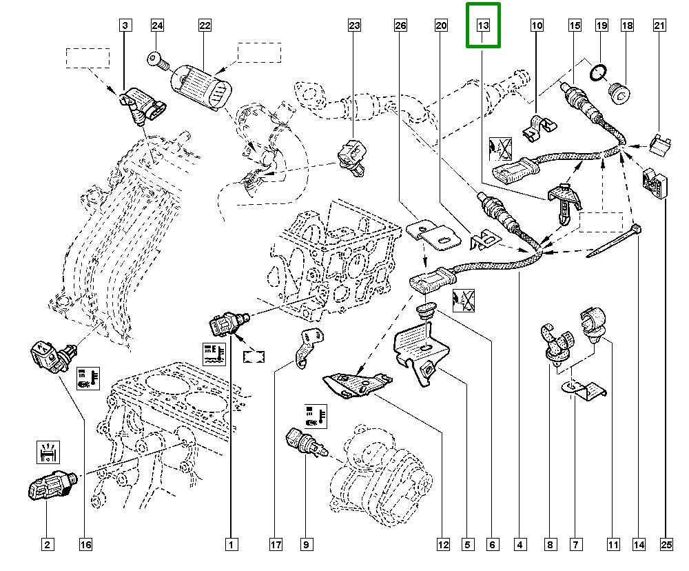 Presilha Plastica Fixação Sonda Lambda Renault Logan Sandero - 8200024494 - Imagem 4