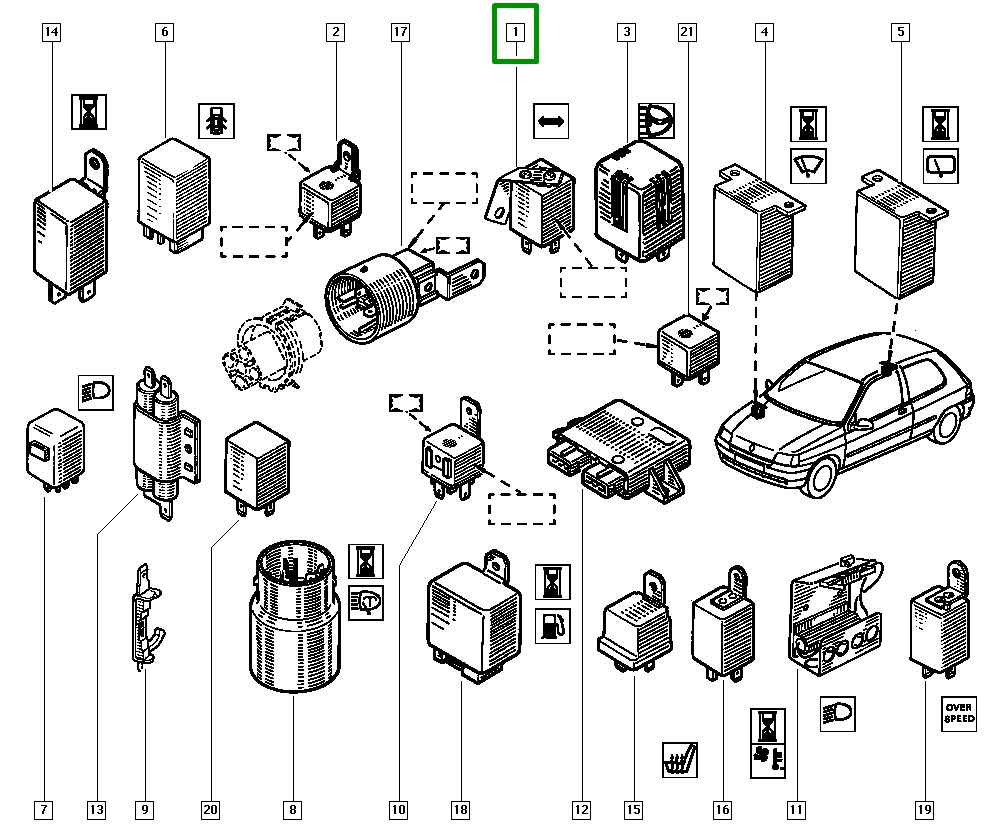 Rele Eletromagnetico Pisca 12v/4 Renault Clio - 7700638976 - Imagem 3