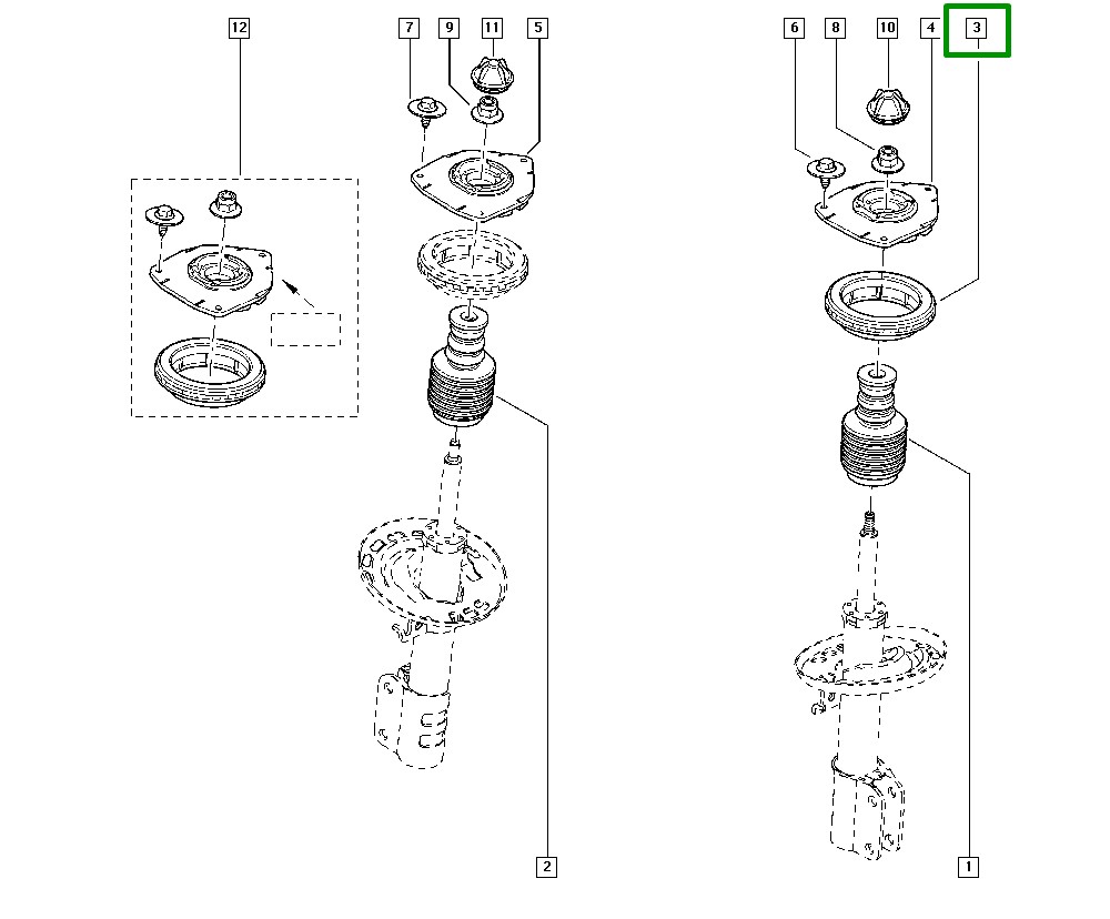 Rolamento Batente do Amortecedor Dianteiro Renault Fluence - 543256557r - Imagem 3