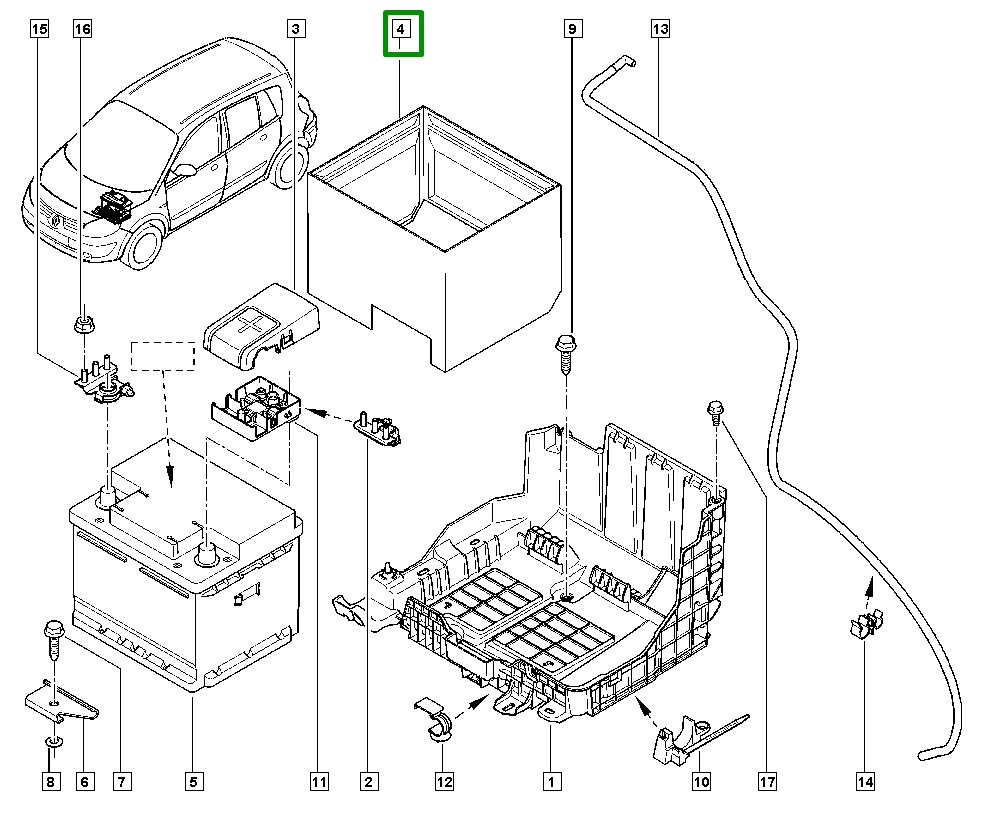 Tampa Proteção da Bateria Renault Scenic II - 8200401163 - Imagem 4