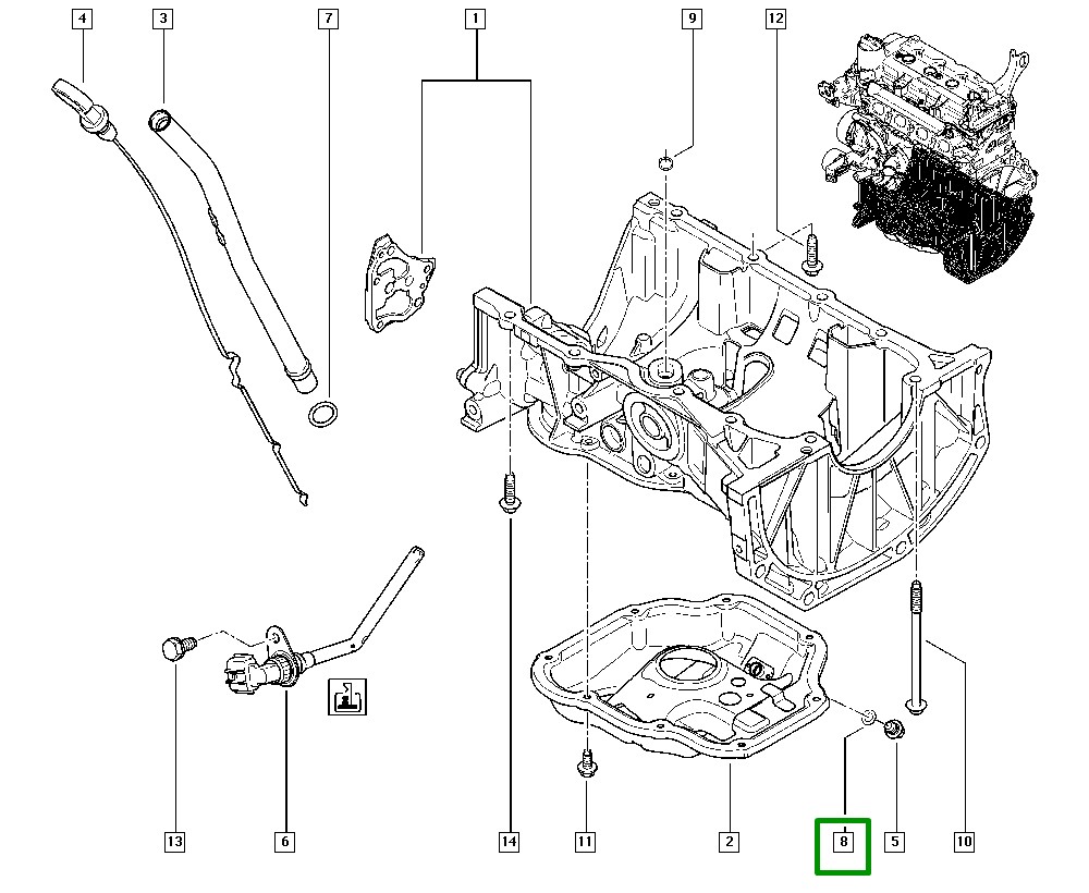 Arruela Vedação Oleo do Carter Renault Sandero 1.6 16V - 1102601M02 - Imagem 5