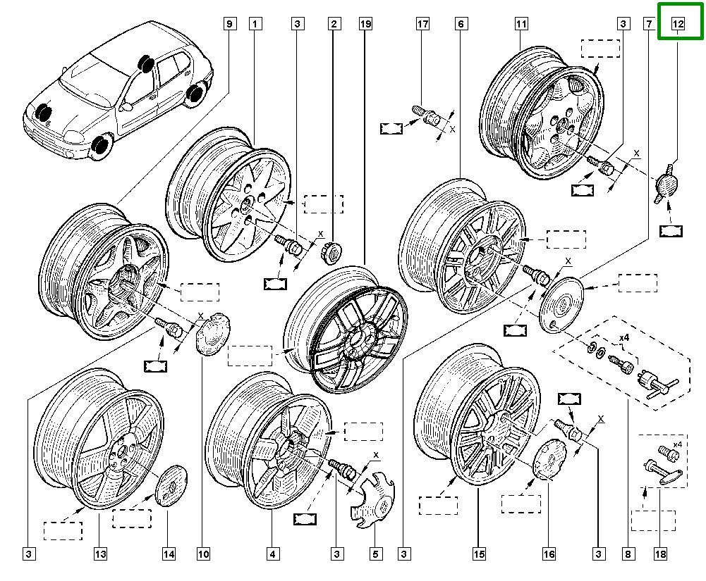 Calota Centro de Roda Lado Esquerdo Renault Clio – 7701468993 - Imagem 3