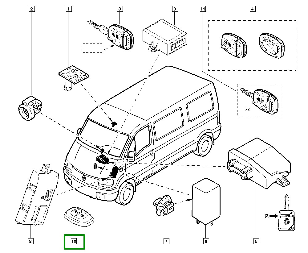 Capa Plastica de Chave Renault Master II - 285A04924R - Imagem 4