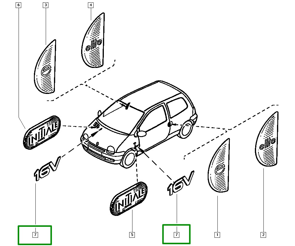 Emblema 16v Paralama Renault Twingo - 7701050222 - Imagem 2