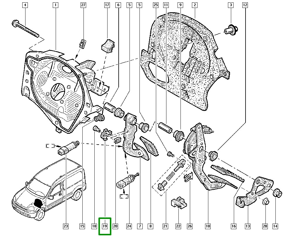 Espaçador Plastico Pedal do Freio Renault Clio II - 7700849306 - Imagem 2