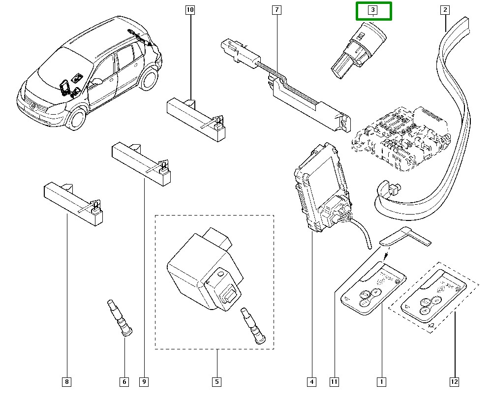 Interruptor Eletrico Botão Start Stop Renault Scenic - 8200107959 - Imagem 5