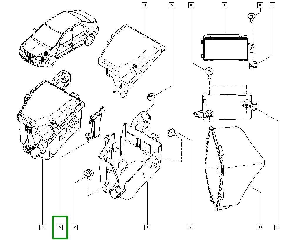 Suporte Plastico Caixa de Rele Renault Logan Sandero - 8200841923 - Imagem 3
